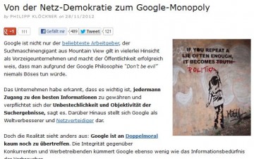 Googels Leitspruch “Dont be evil” und deren Doppelmoral