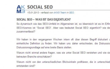 Social SEO – nur ein weiteres Buzzword in 2013?